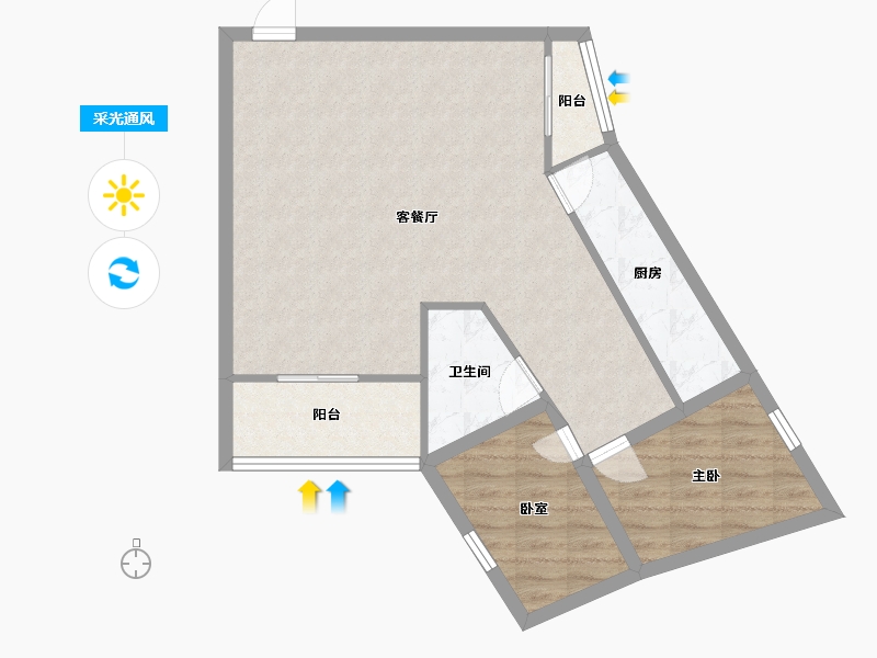 广东省-深圳市-桦润馨居-72.87-户型库-采光通风