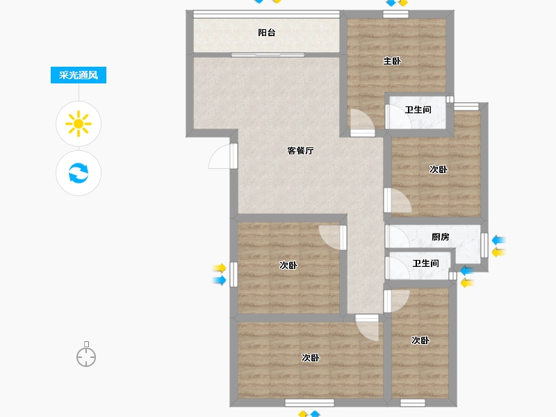 广东省-深圳市-国香清林郡-84.81-户型库-采光通风