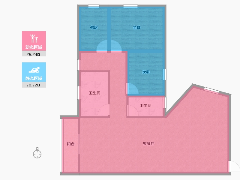 黑龙江省-鹤岗市-海尚国际-94.80-户型库-动静分区