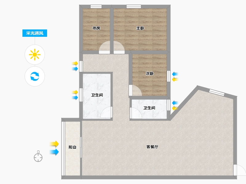 黑龙江省-鹤岗市-海尚国际-94.80-户型库-采光通风