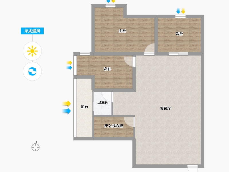 广东省-深圳市-中海怡瑞山居-90.97-户型库-采光通风