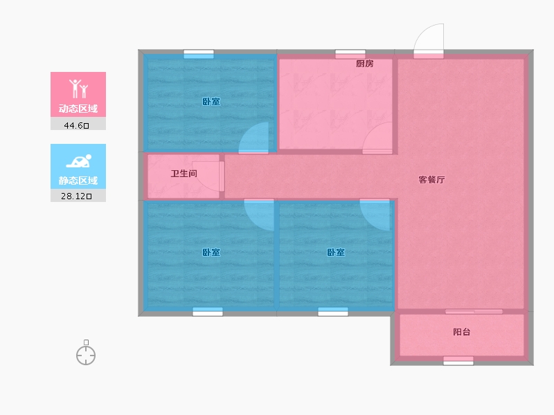 广东省-深圳市-桃源居14区（桃源居）-65.96-户型库-动静分区