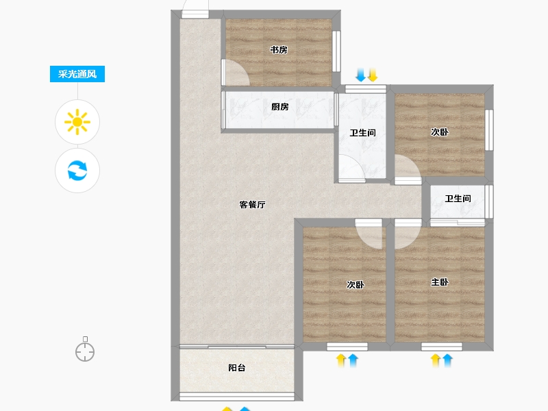 广东省-深圳市-阅山公馆-75.87-户型库-采光通风