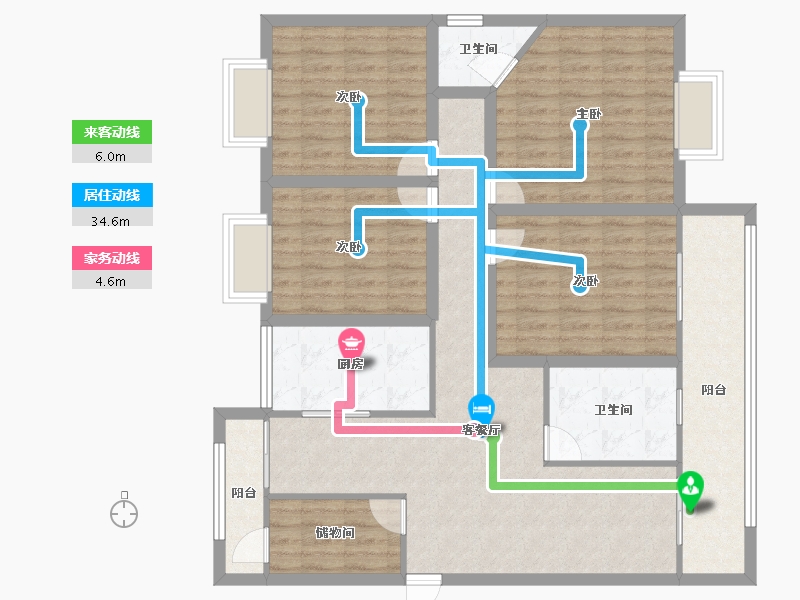 黑龙江省-鹤岗市-绿海湾-117.46-户型库-动静线