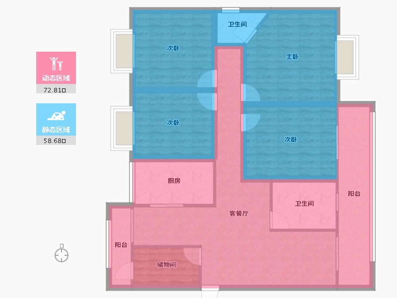 黑龙江省-鹤岗市-绿海湾-117.46-户型库-动静分区