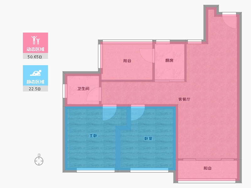 广东省-深圳市-天玑公馆-64.91-户型库-动静分区