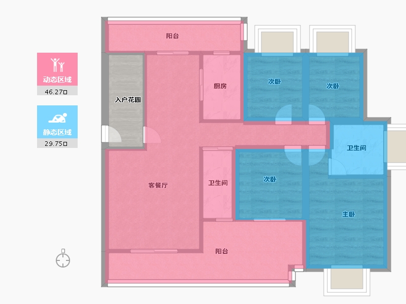 黑龙江省-鹤岗市-绿海湾-70.00-户型库-动静分区