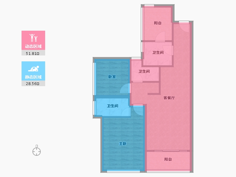 广东省-深圳市-幸福城二期-71.36-户型库-动静分区