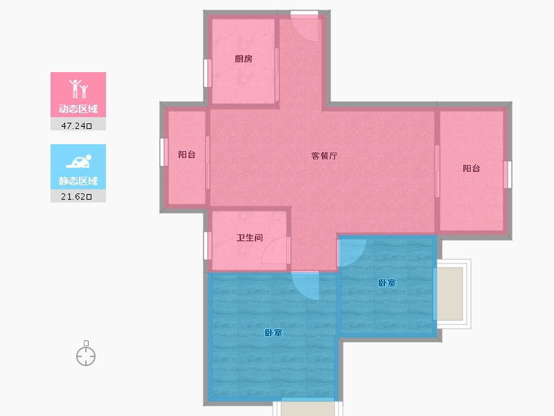 广东省-深圳市-鸿景园-62.20-户型库-动静分区