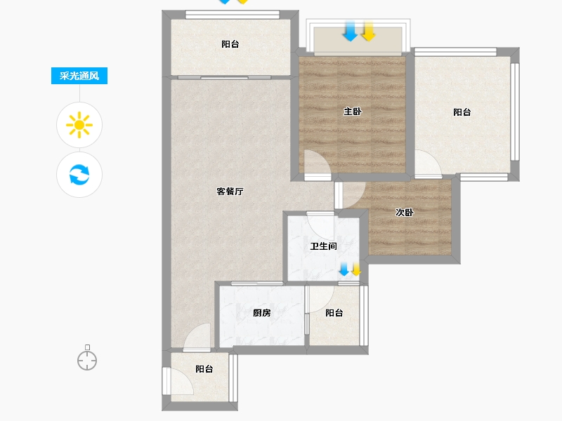 广东省-深圳市-佳兆业茗萃园(一期)-69.00-户型库-采光通风