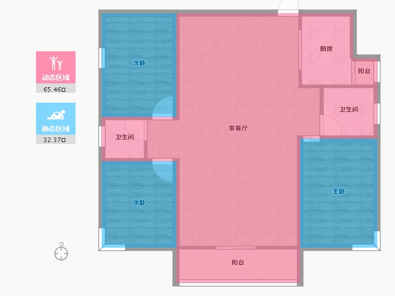 广东省-深圳市-中海怡美山庄-88.03-户型库-动静分区