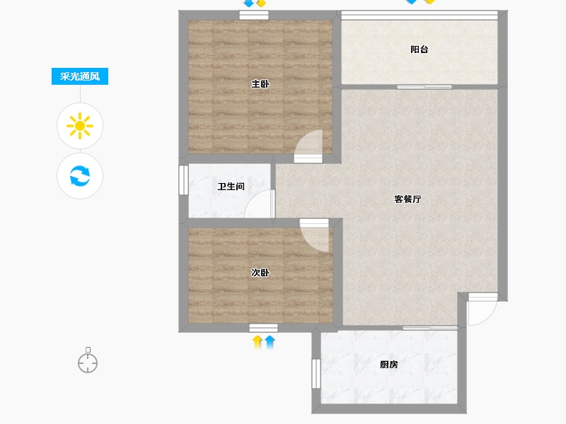 黑龙江省-鹤岗市-广物花园-73.02-户型库-采光通风