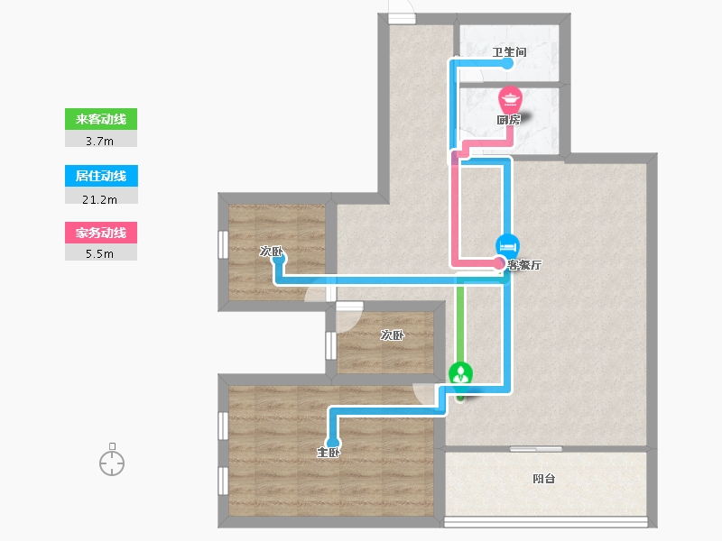 黑龙江省-鹤岗市-龙电花园(A区)-79.19-户型库-动静线