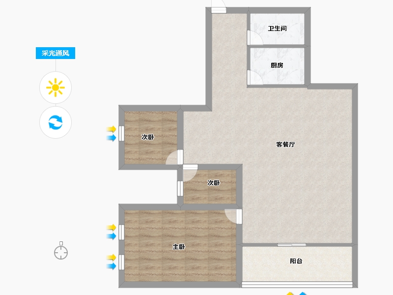 黑龙江省-鹤岗市-龙电花园(A区)-79.19-户型库-采光通风