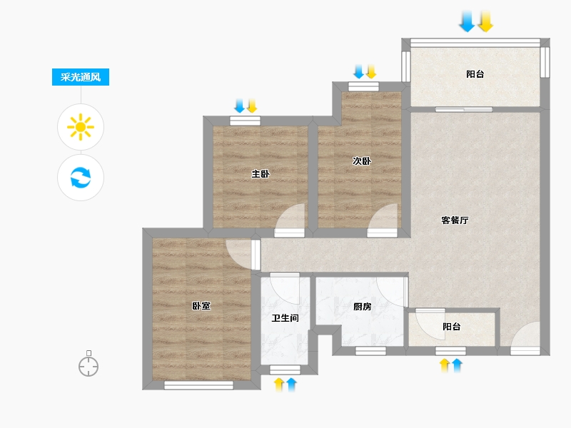 广东省-深圳市-佳兆业新都汇-61.88-户型库-采光通风