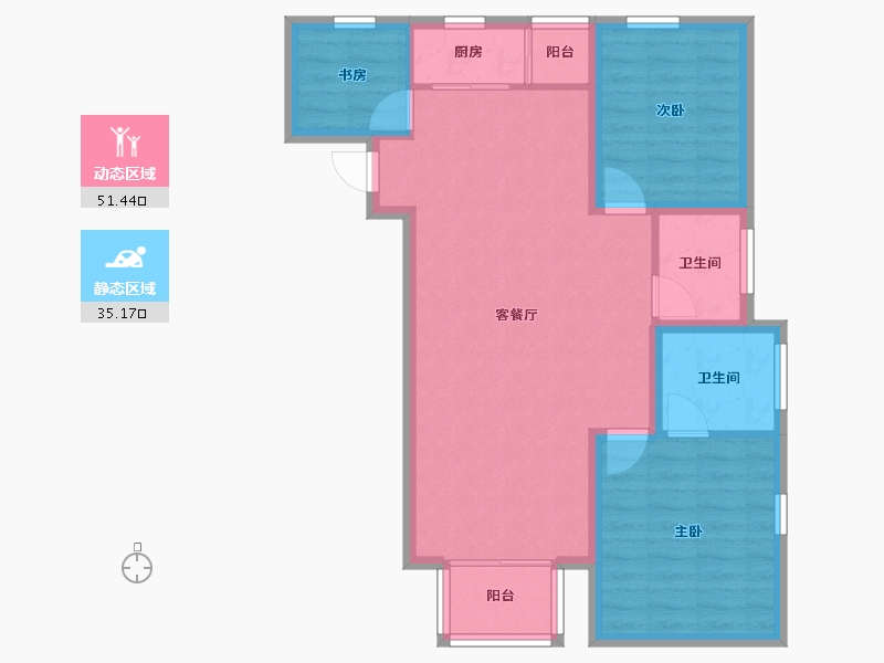 黑龙江省-鹤岗市-深物业前海港湾花园-77.74-户型库-动静分区