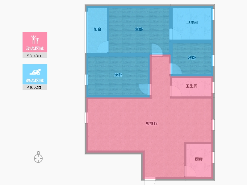 广东省-深圳市-左庭右院(北区)-91.63-户型库-动静分区