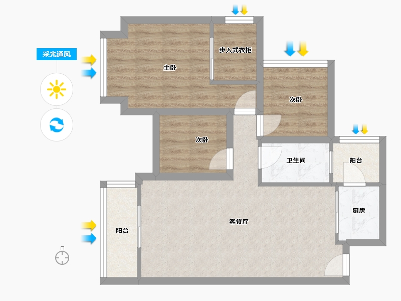 广东省-深圳市-星河时代-64.92-户型库-采光通风