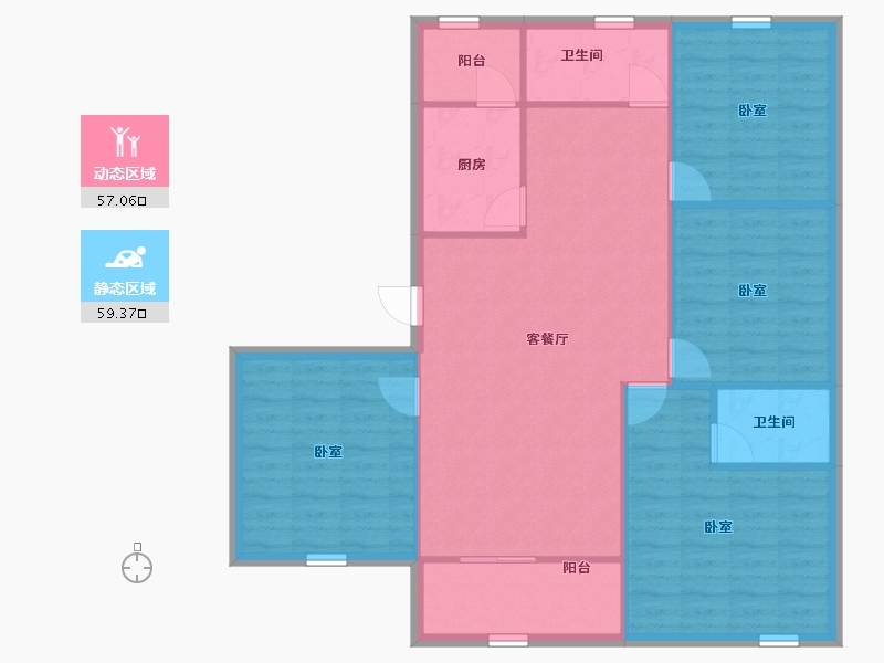 广东省-深圳市-紫薇花园-106.86-户型库-动静分区