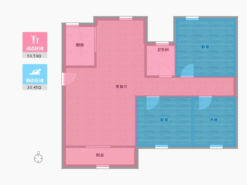 广东省-深圳市-玉岭花园-73.64-户型库-动静分区