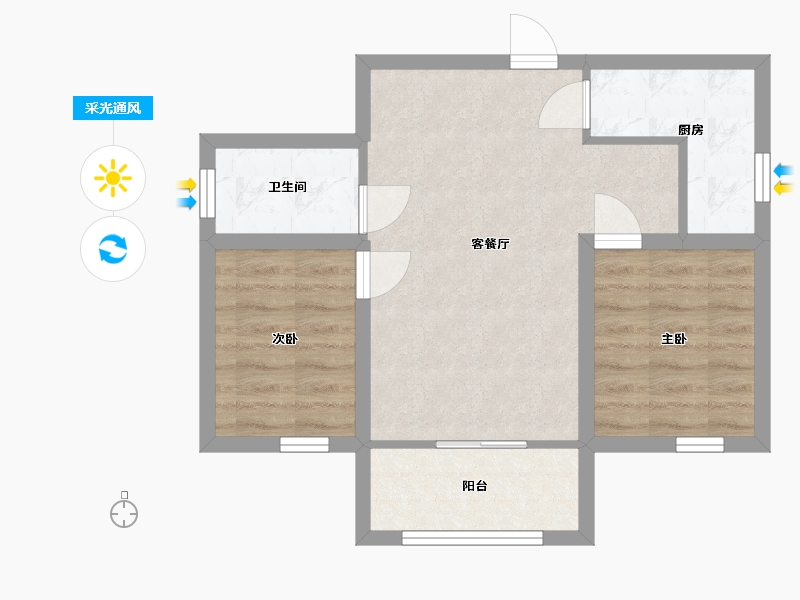 广东省-深圳市-左庭右院(南区)-53.07-户型库-采光通风