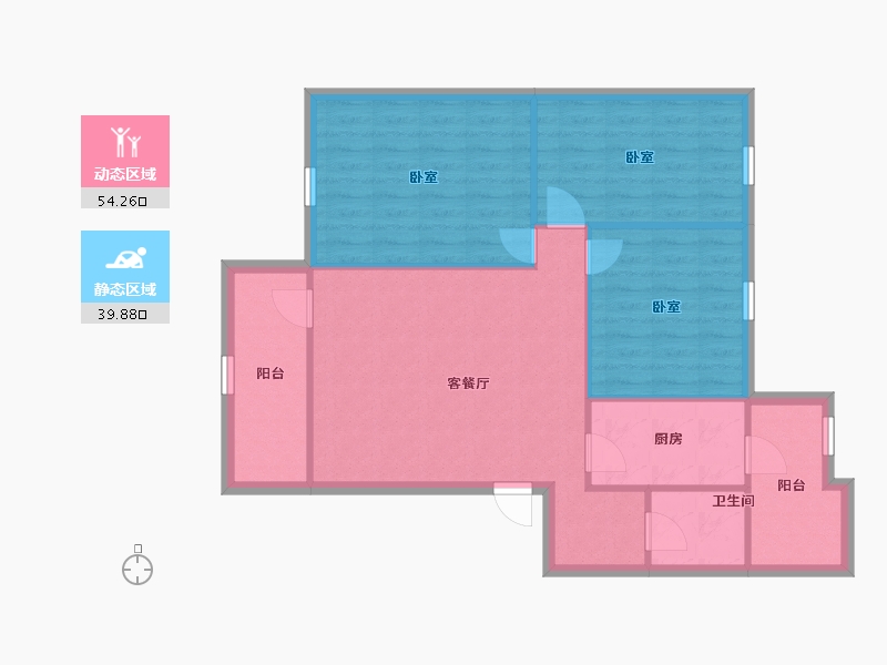 广东省-深圳市-百合苑-85.70-户型库-动静分区