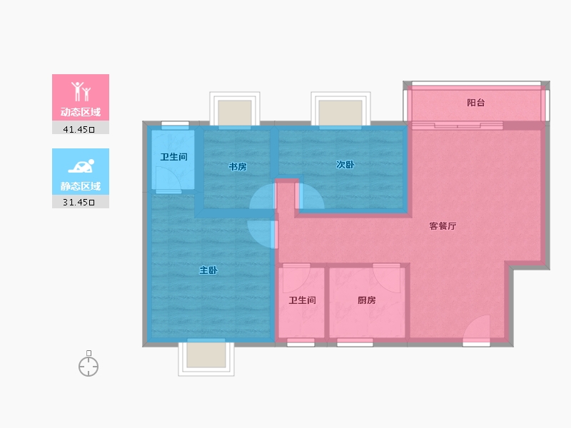 广东省-深圳市-东方半岛花园-63.98-户型库-动静分区