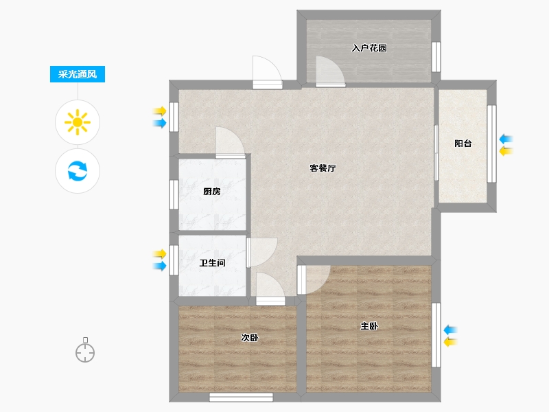 广东省-深圳市-龙富花园(龙岗中心城)-63.32-户型库-采光通风