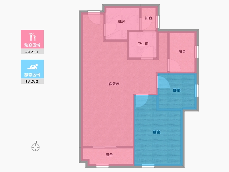 广东省-深圳市-宏发世纪城二期-60.79-户型库-动静分区