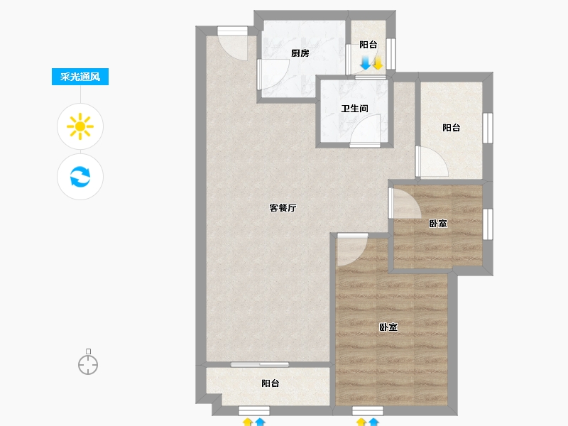 广东省-深圳市-宏发世纪城二期-60.79-户型库-采光通风