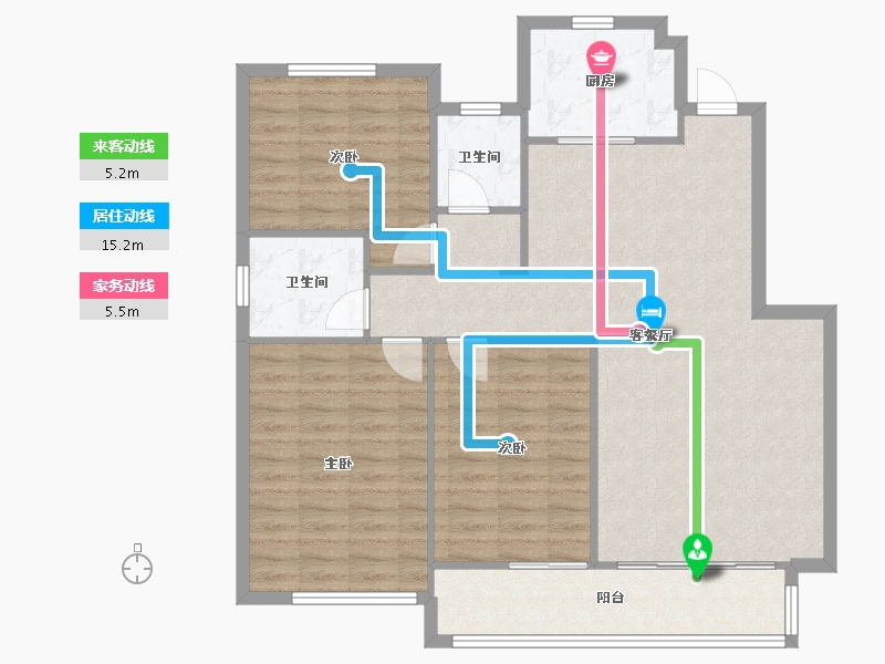 安徽省-芜湖市-翡丽世家-108.00-户型库-动静线