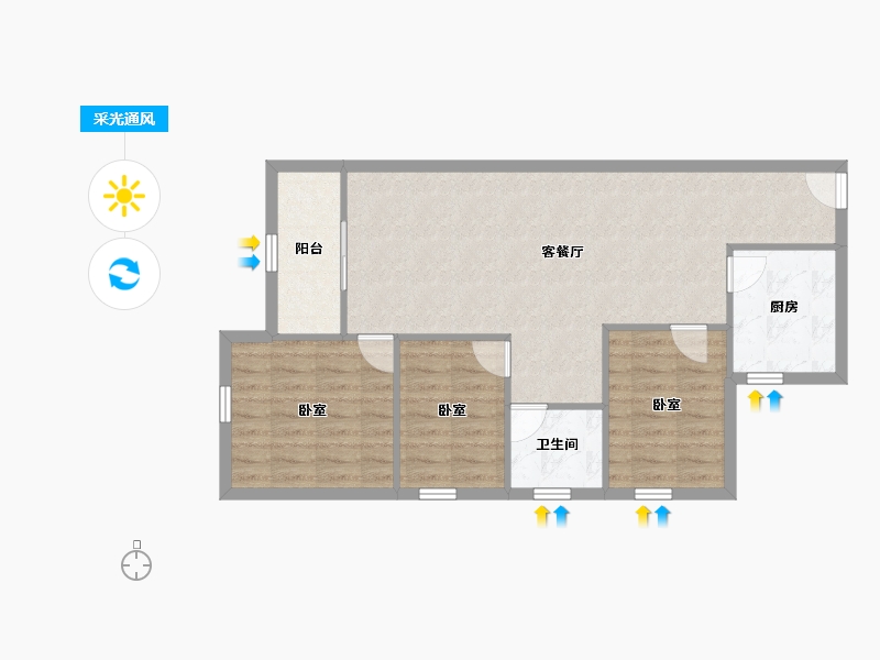 广东省-深圳市-万科公园里-77.38-户型库-采光通风