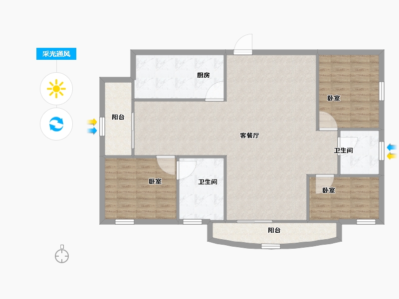 广东省-深圳市-雅庭名苑-110.00-户型库-采光通风