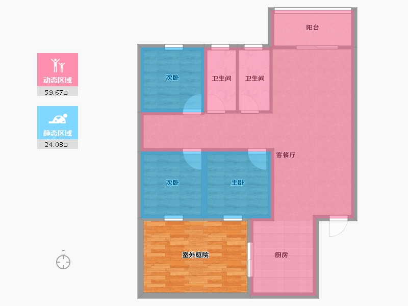 广东省-深圳市-和顺苑(和兴花园三期)-88.71-户型库-动静分区