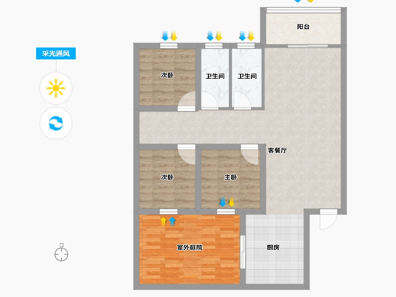 广东省-深圳市-和顺苑(和兴花园三期)-88.71-户型库-采光通风