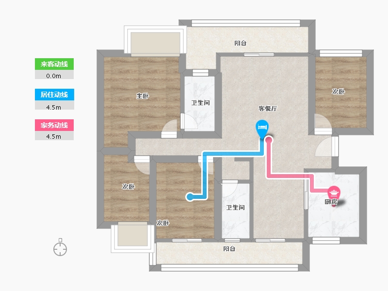 黑龙江省-鹤岗市-绿海湾-57.64-户型库-动静线