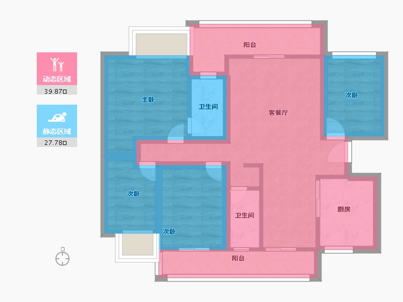 黑龙江省-鹤岗市-绿海湾-57.64-户型库-动静分区