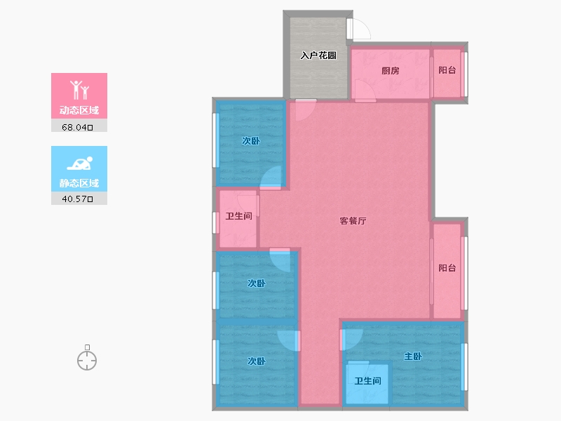 广东省-深圳市-汇龙湾花园-104.08-户型库-动静分区