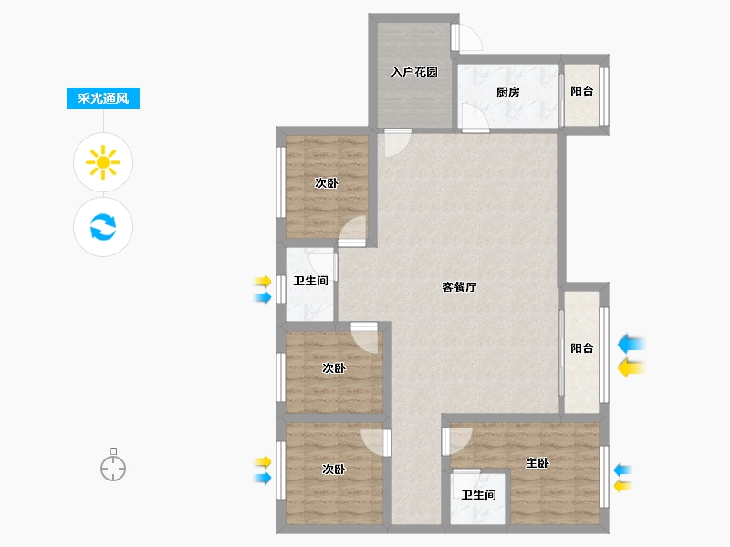 广东省-深圳市-汇龙湾花园-104.08-户型库-采光通风