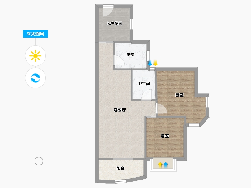 广东省-深圳市-名居绿海名居-63.72-户型库-采光通风