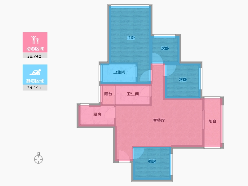 广东省-深圳市-星河银湖谷-63.74-户型库-动静分区