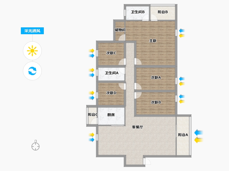 广东省-深圳市-御府名筑-148.93-户型库-采光通风