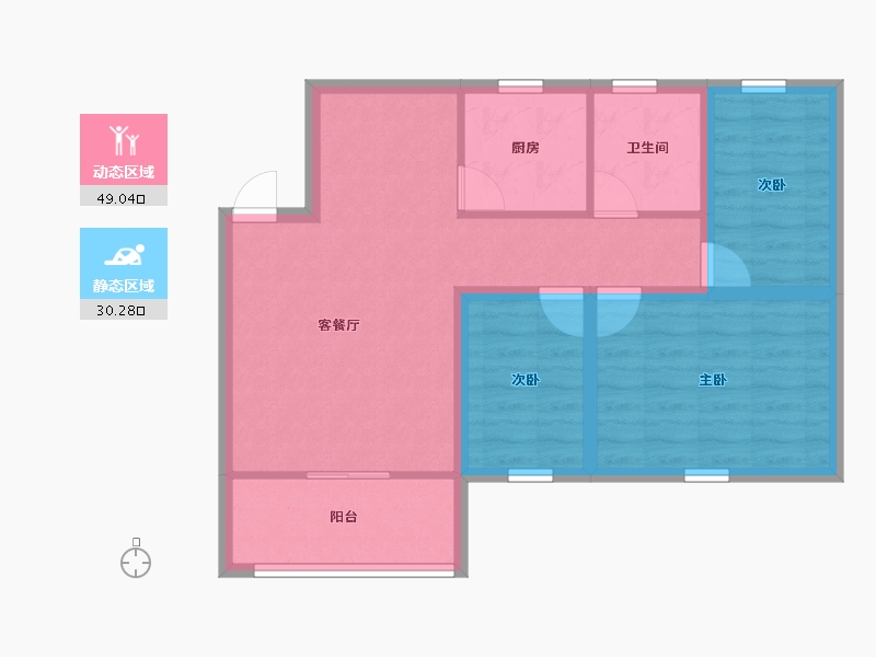 广东省-深圳市-家和花园-70.45-户型库-动静分区