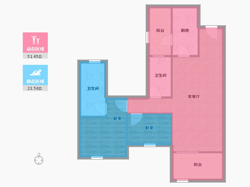 广东省-深圳市-仁恒峦山美地-67.17-户型库-动静分区