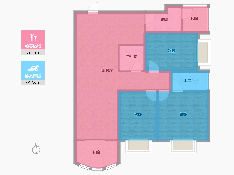 广东省-深圳市-吉祥来花园-91.35-户型库-动静分区