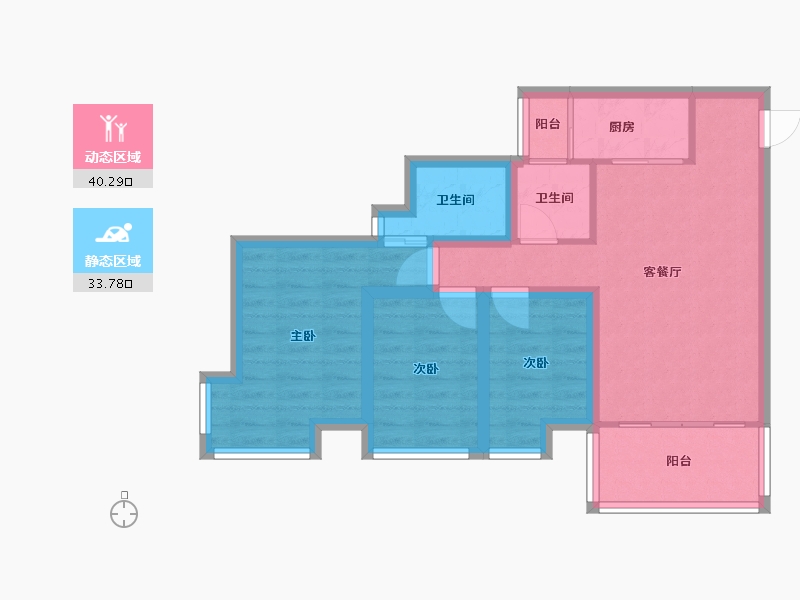 广东省-深圳市-信义假日名城(五期)-64.75-户型库-动静分区