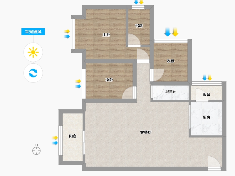 广东省-深圳市-星河时代-70.53-户型库-采光通风