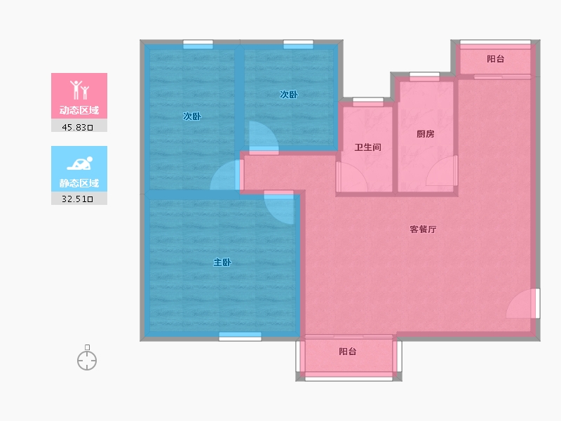 广东省-深圳市-紫薇花园-69.70-户型库-动静分区