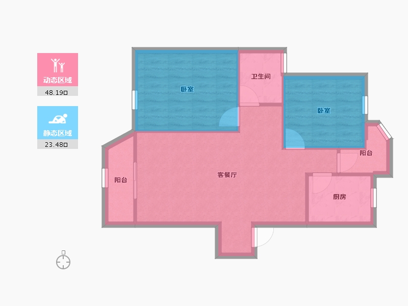 广东省-深圳市-机场企岗山花园-64.85-户型库-动静分区