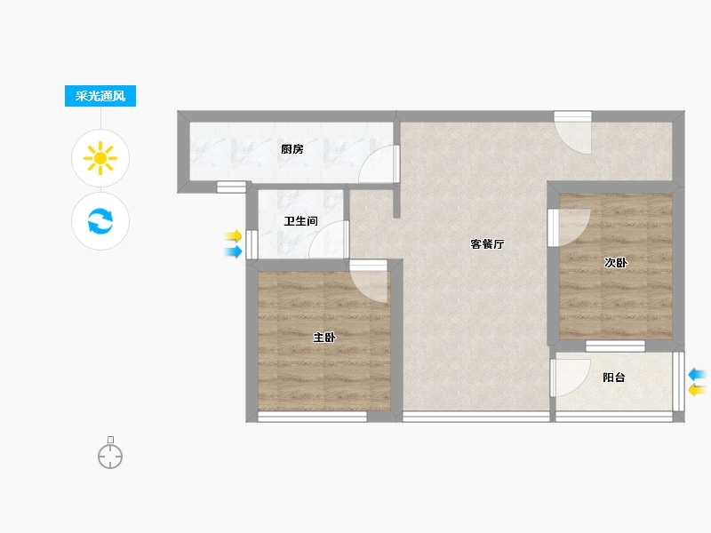 广东省-深圳市-万科红(四期)-50.84-户型库-采光通风